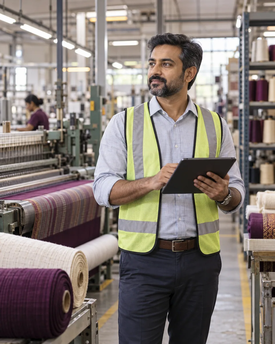 Manufacturing operations leader using ERP software in a textile factory